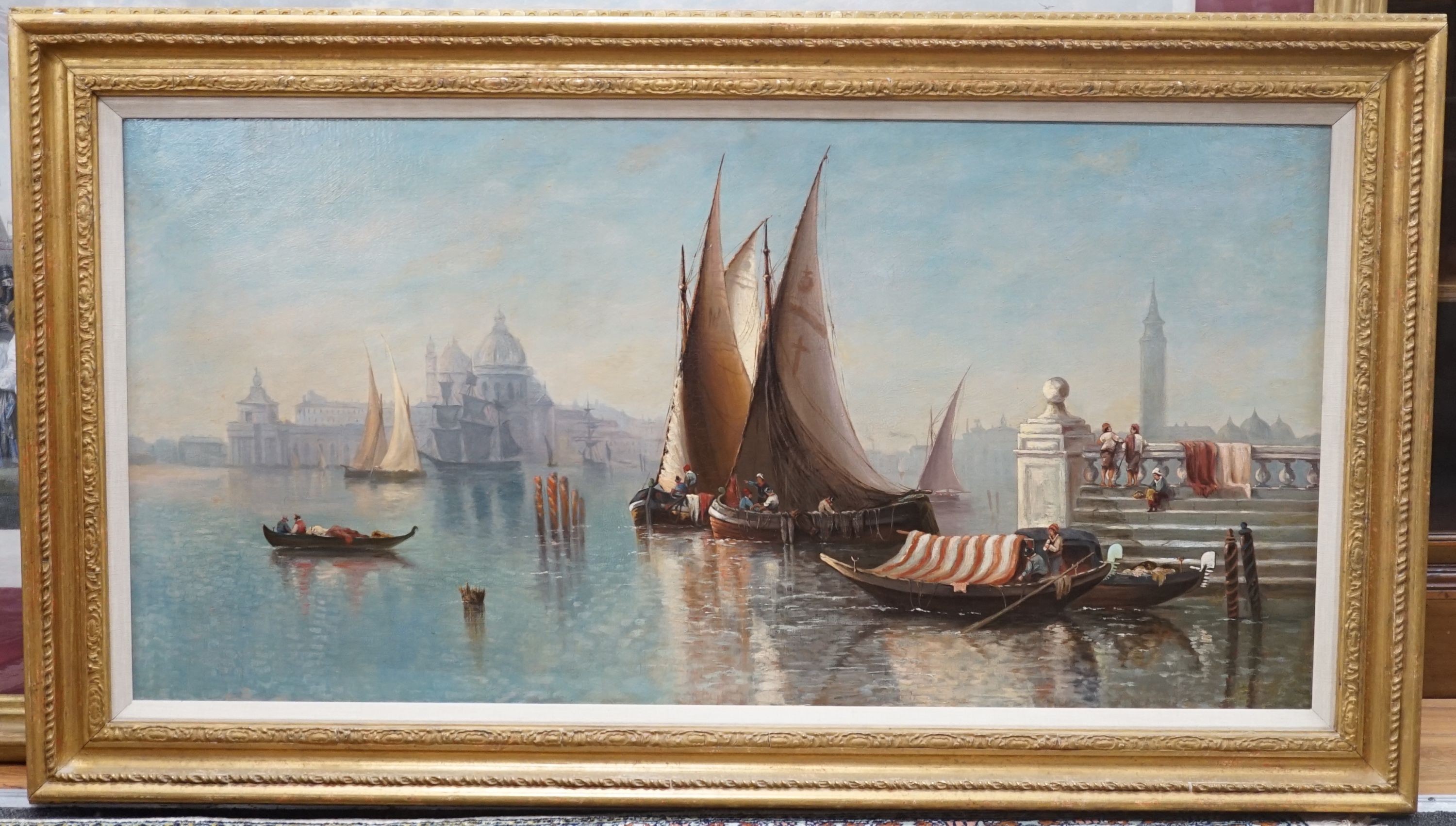 19th century English school, oil on canvas, Venice, 51 cm X 102 cm